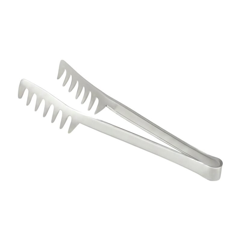 Ruostumattomat teräksiset pastapihdit ergonomisella muotoilulla ja 30 cm pituudella tarjoiluun ja käsittelyyn